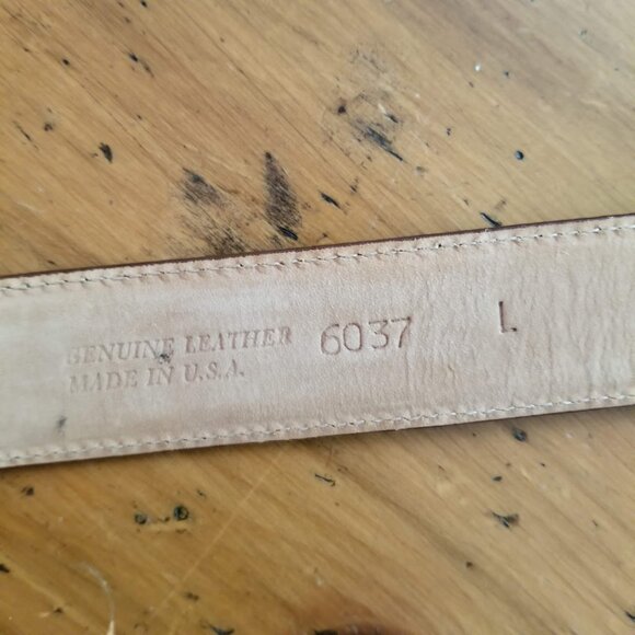 Jennifer Graham Brown Leather Reptile Lizard Print Faux Tortoise Buckle, Size L - Picture 5 of 11